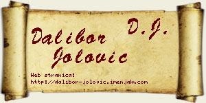 Dalibor Jolović vizit kartica